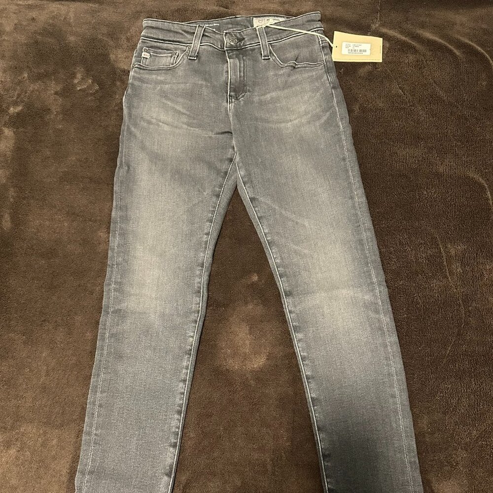 AG-ED Denim Grey  Farrah High Rise Skinny Jeans